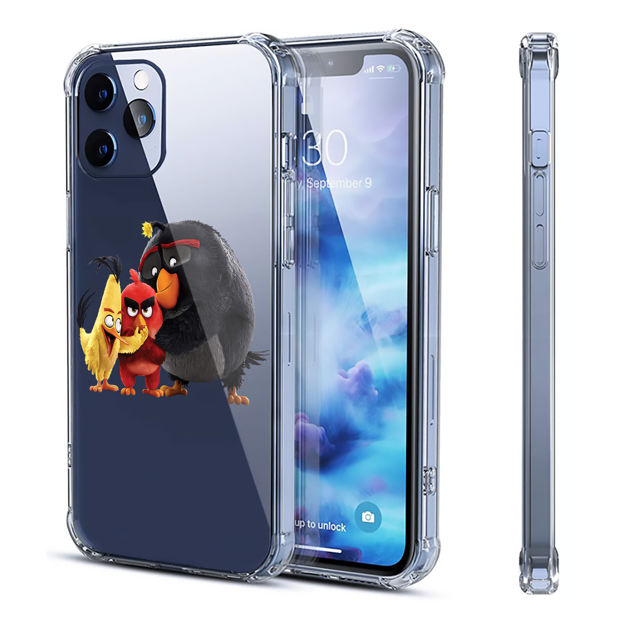 （画像用） Angry Birds アングリーバード 【iPhone 12シリーズ対応】透明スマホケース（クリアソフトケース）